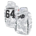 B.Bills #64 O'Cyrus Torrence Player Arctic Camo Salute to Service Hoodies CAdoa Stitched Jerseys