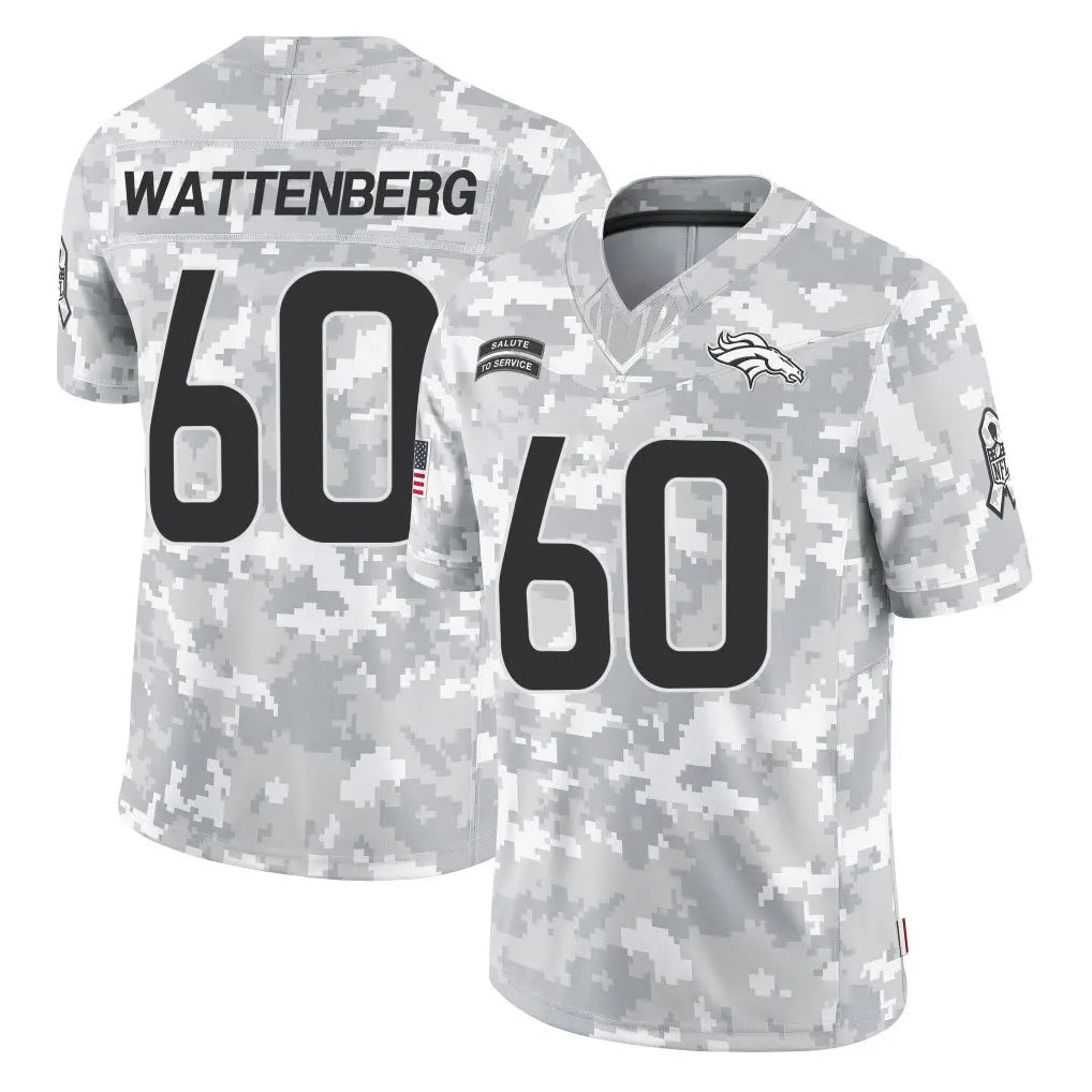 D.Broncos #60 Luke Wattenberg Player Arctic Camo Salute To Service Limited CAdoa Stitched Jerseys