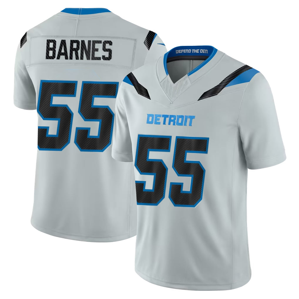 D.Lions #55 Derrick Barnes Player Silver Limited 2026 Rivalries Collection Home Game CAdoa Stitched Jerseys