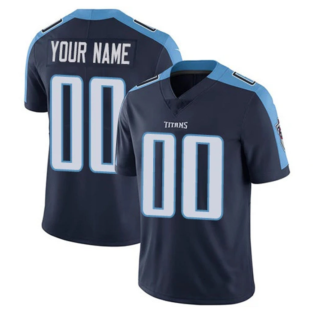 Custom T.Titans Navy Limited Vapor Home Game Any Name & Numbers CAdoa Stitched Jerseys
