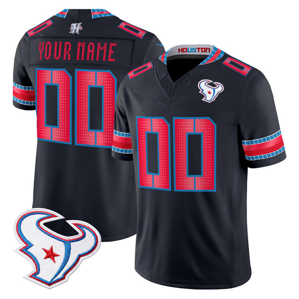 Custom H.Texans Navy 2026 Rivalries Vapor Limited Home Game Any Name & Numbers CAdoa Stitched jerseys