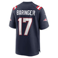 CAdoa NE.Patriots #17 Bryce Baringer Navy Team Game Jersey