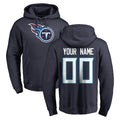 Custom T.Titans Navy Logo Pullover Hoodies Home Game Any Name & Numbers CAdoa Stitched Jerseys