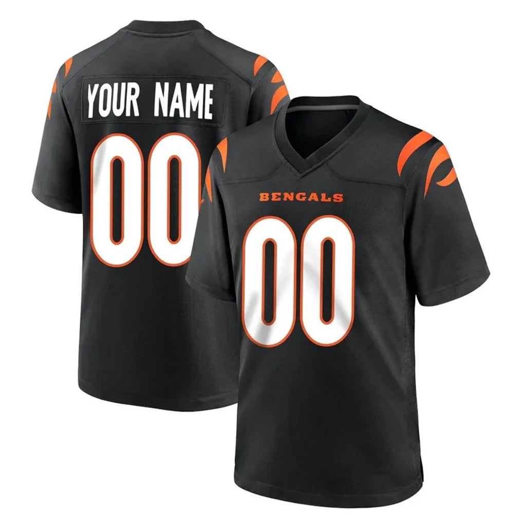 Custom C.Bengals Black Home Game Any Name & Numbers CAdoa Stitched Jerseys