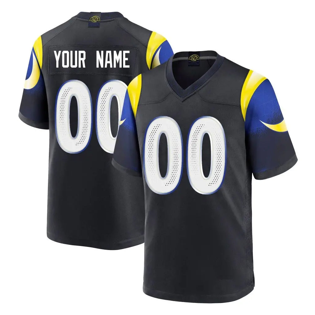 Custom LA.Rams Black Midnight Rivalries Collection Home Game Any Name & Numbers CAdoa Stitched Jerseys