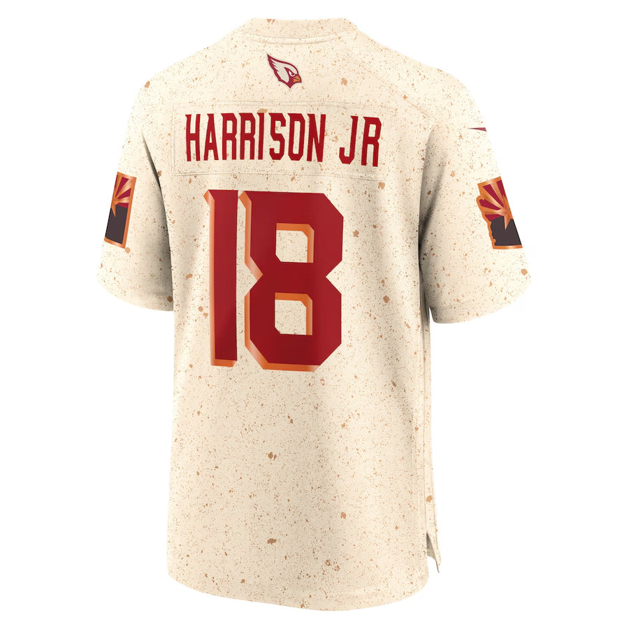 A.Cardinals #18 Marvin Harrison Jr. Player Cream Rivalries Collection Game beagls Stitched Jerseys