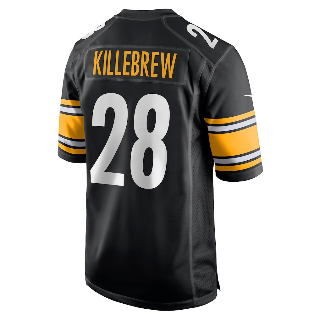 CAdoa P.Steelers #28 Miles Killebrew Black Game Jersey