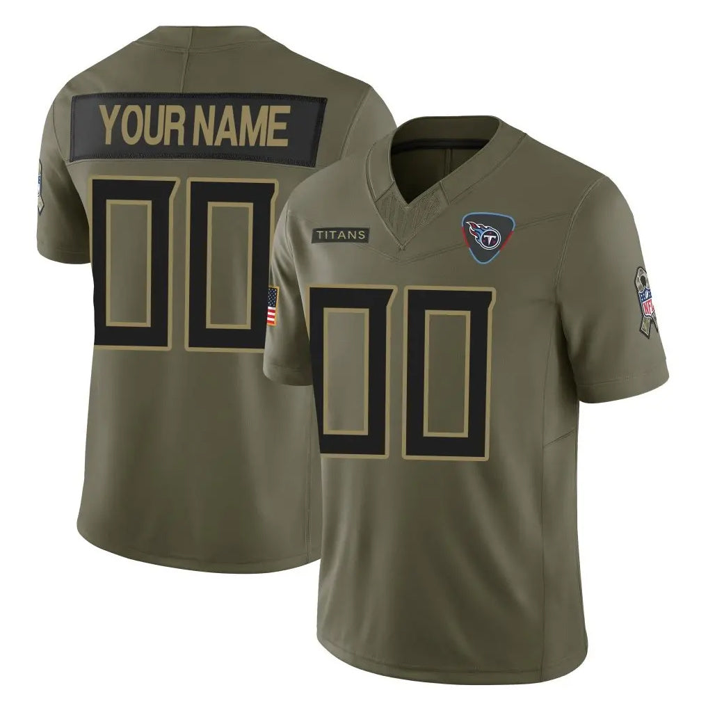 Custom T.Titans Olive Limited 2025 Salute to Service Home Game Any Name & Numbers CAdoa Stitched Jerseys
