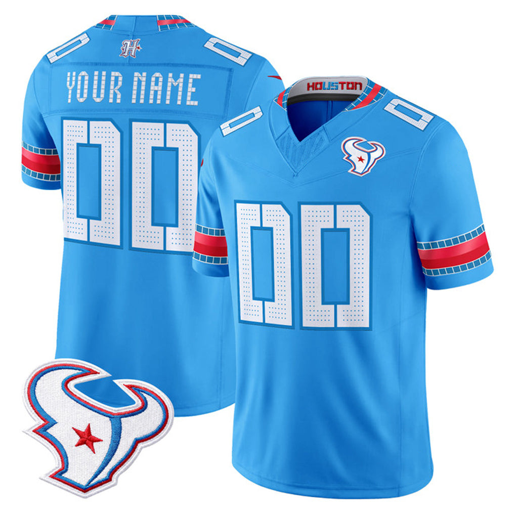 Custom H.Texans Blue 2026 Rivalries Vapor Limited Home Game Any Name & Numbers CAdoa Stitched jerseys