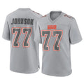 C.Browns #77 Zion Johnson Player Gray Atmosphere Fashion Game CAdoa Stitched Jerseys