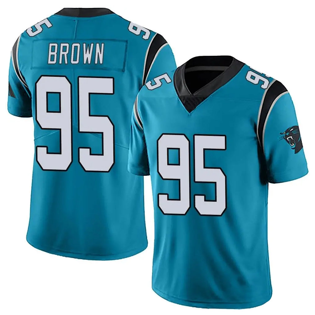 C.Panthers #95 Derrick Brown Player Blue Vapor Untouchable Limited Game CAdoa Stitched Jerseys