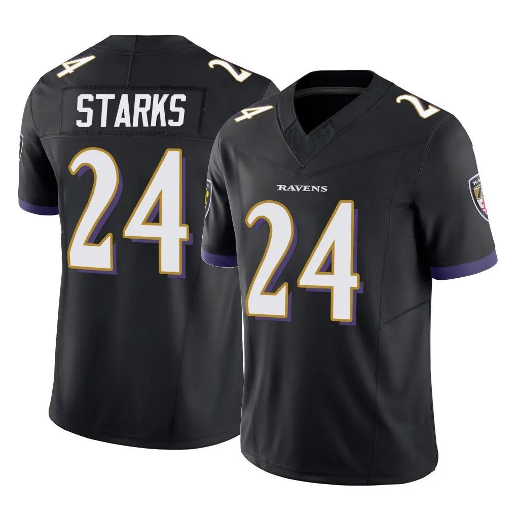 B.Ravens #24 Malaki Starks Player Black Vapor F.U.S.E. Limited CAdoa Stitched Jerseys