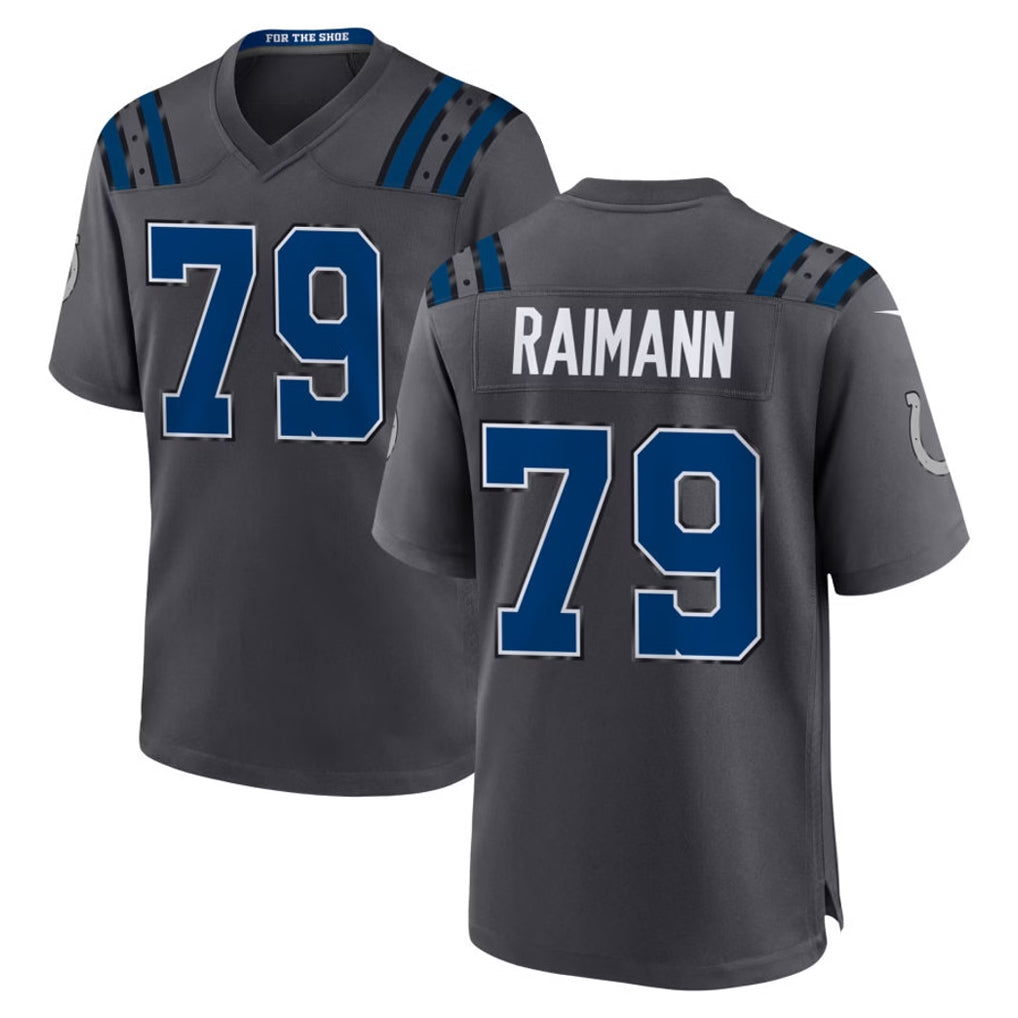 IN.Colts #79 Bernhard Raimann Player Anthracite 2026 Rivalries Collection Home Game CAdoa Stitched Jerseys