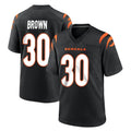 C.Bengals #30 Chase Brown Player Black Home Game CAdoa Stitched Jerseys