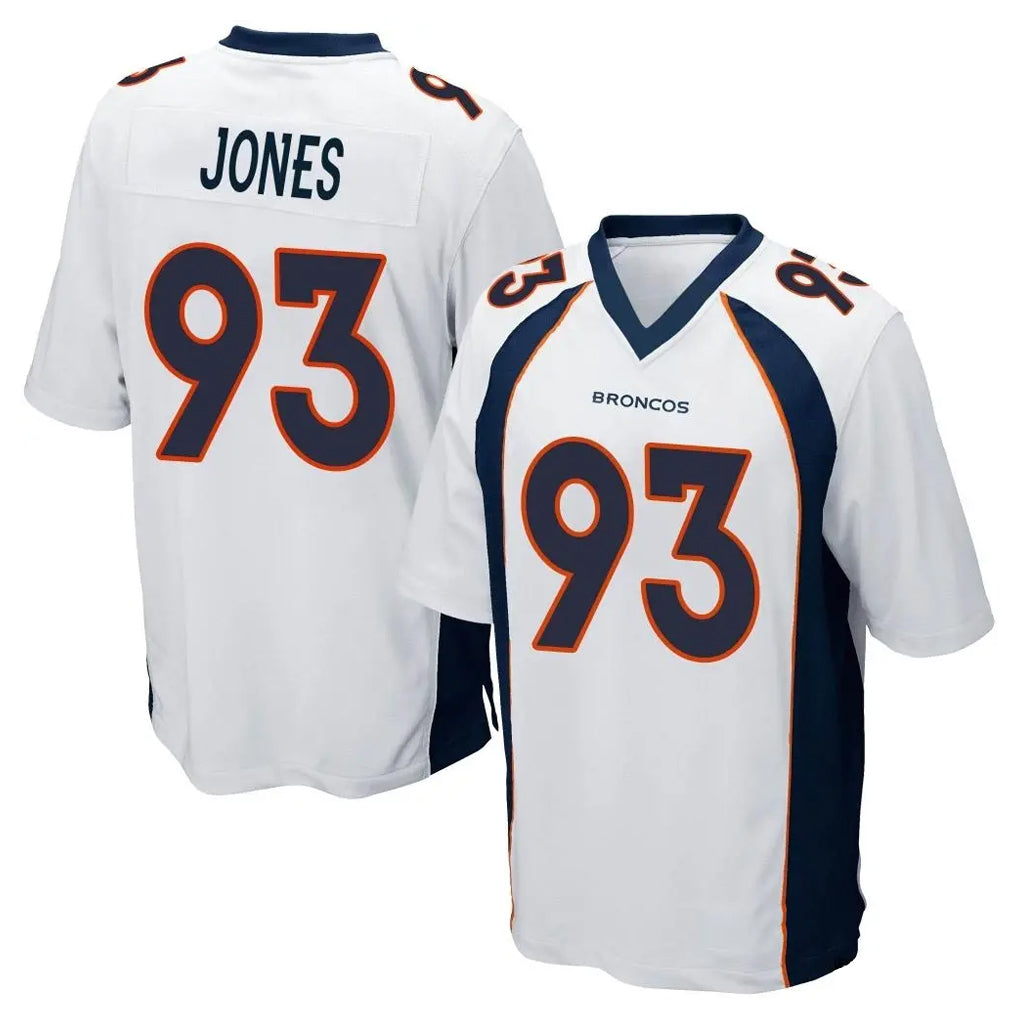 D.Broncos #93 D.J. Jones Player White Game CAdoa Stitched Jerseys