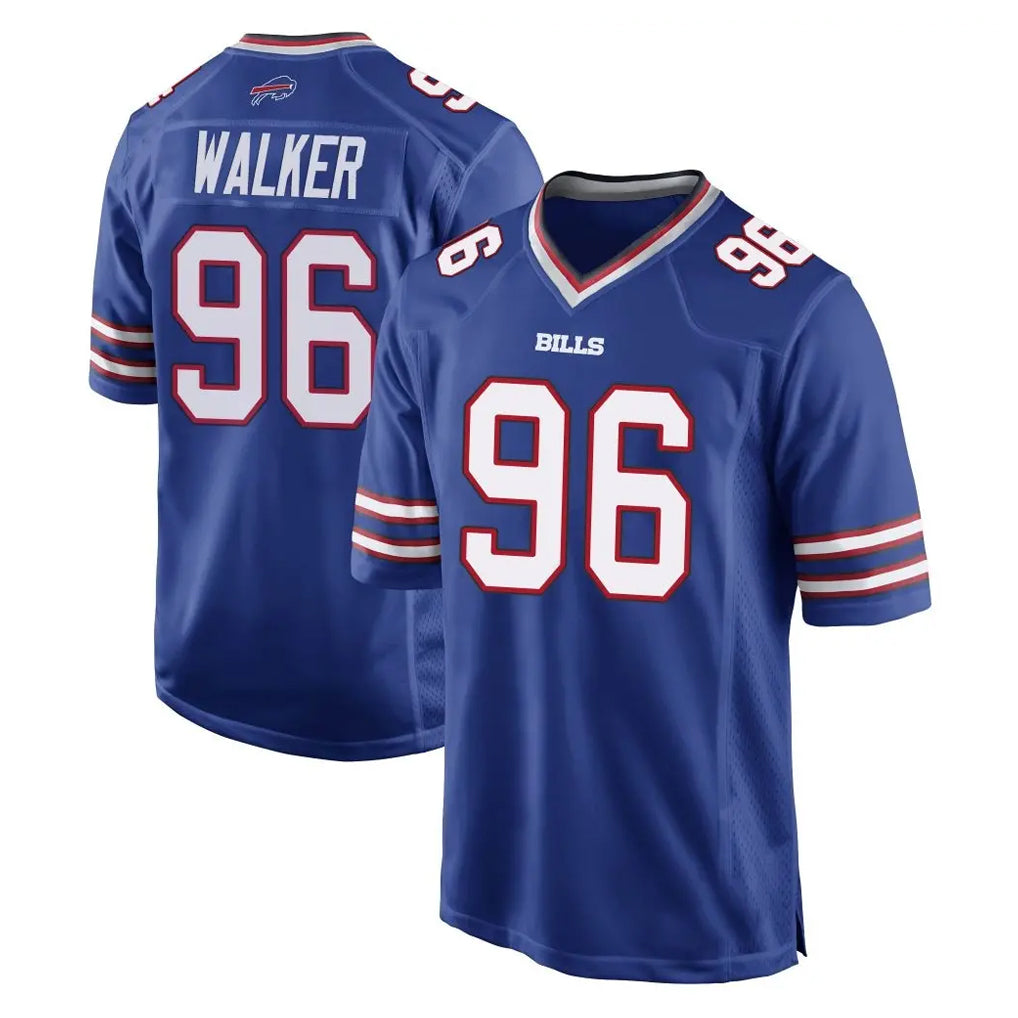 B.Bills #96 Deone Walker Player Royal Home Game CAdoa Stitched Jerseys