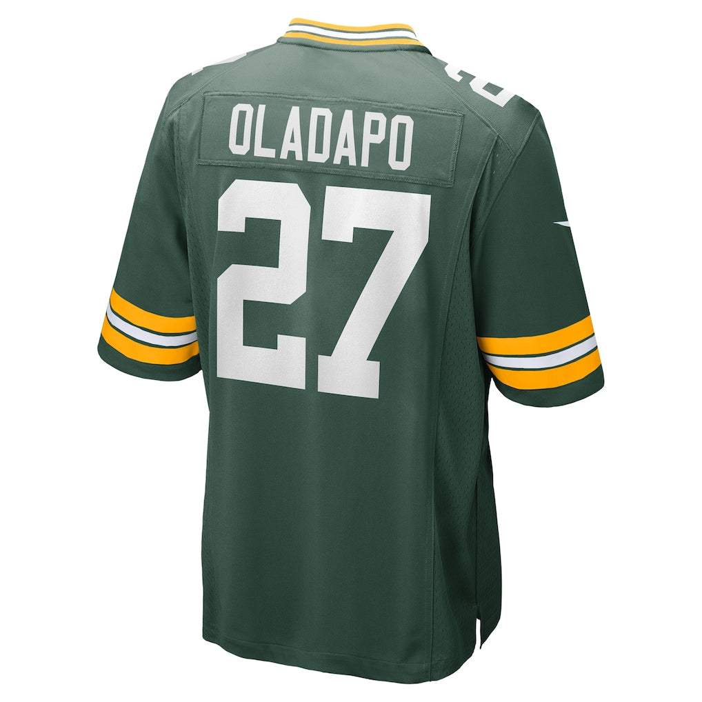 CAdoa GB.Packers #27 Kitan Oladapo Green Game Jersey
