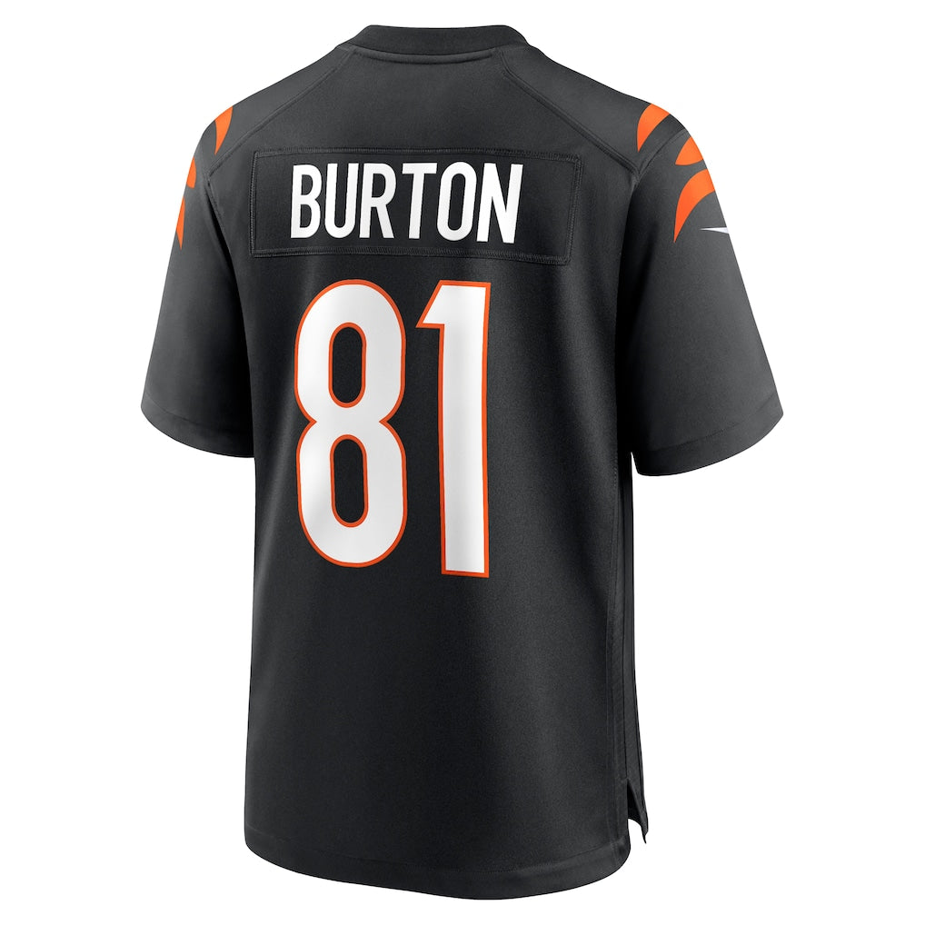CAdoa C.Bengals #81 Jermaine Burton Black Team Game Jersey
