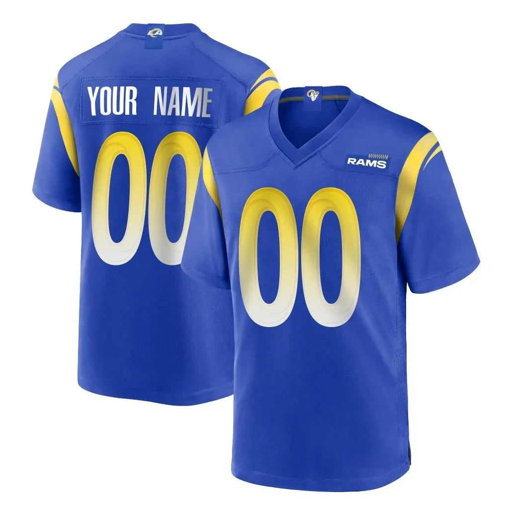 Custom LA.Rams Royal Home Game Any Name & Numbers CAdoa Stitched Jerseys