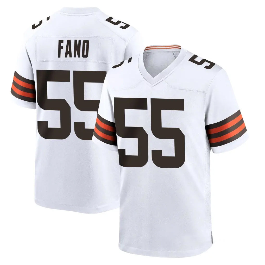 C.Browns #55 Spencer Fano Player White Home Game CAdoa Stitched Jerseys