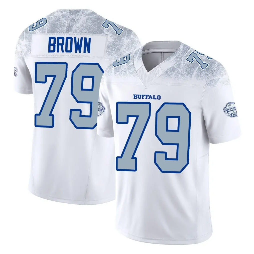 B.Bills #79 Spencer Brown Player White Rivalries Collection Limited Game CAdoa Stitched Jerseys