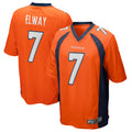 D.Broncos #7 John Elway Player Orange Game CAdoa Stitched Jerseys