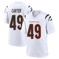 C.Bengals #49 Barrett Carter Player White Home Game CAdoa Stitched Jerseys