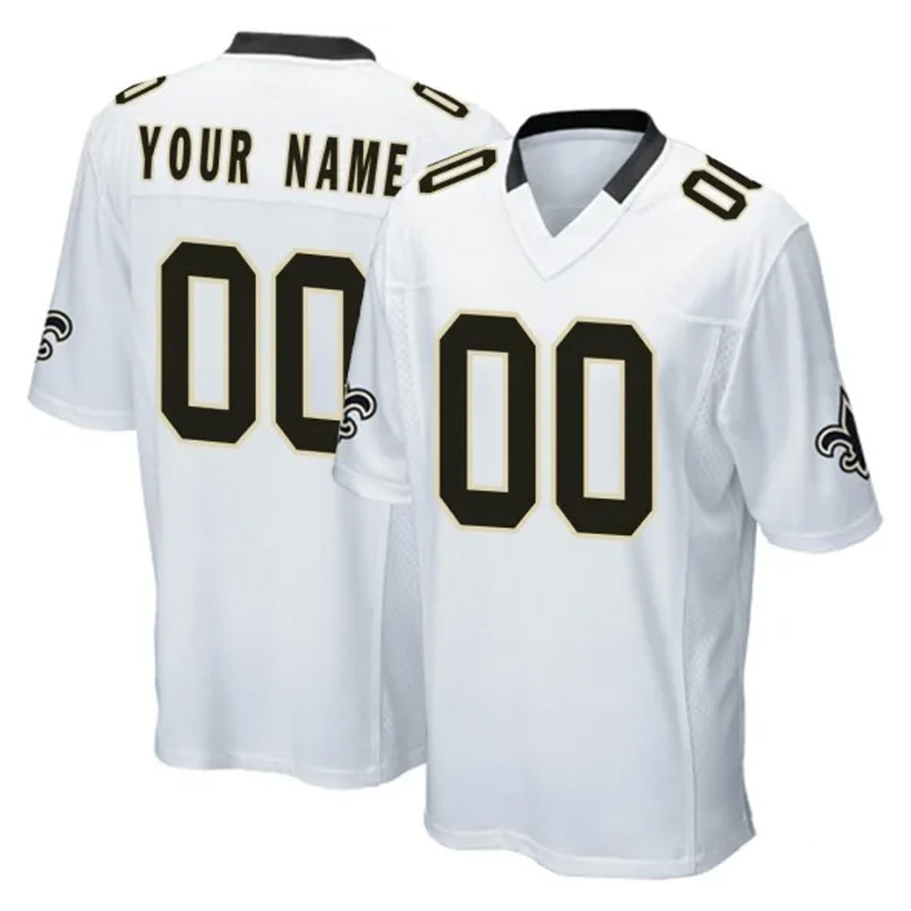 Custom NO.Saints White Home Game Any Name & Numbers CAdoa Stitched Jerseys