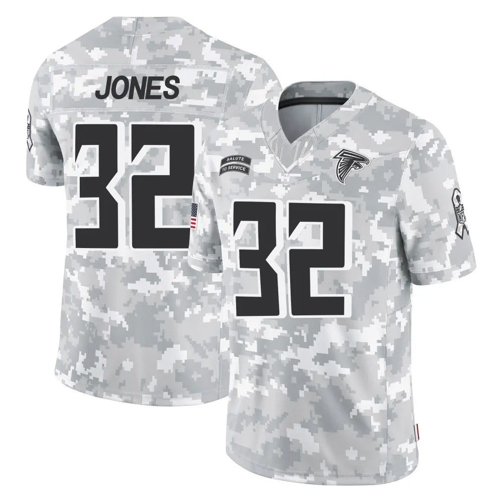 A.Falcons #32 Cash Jones Player Camo Salute to Service Limited CAdoa Stitched Jerseys