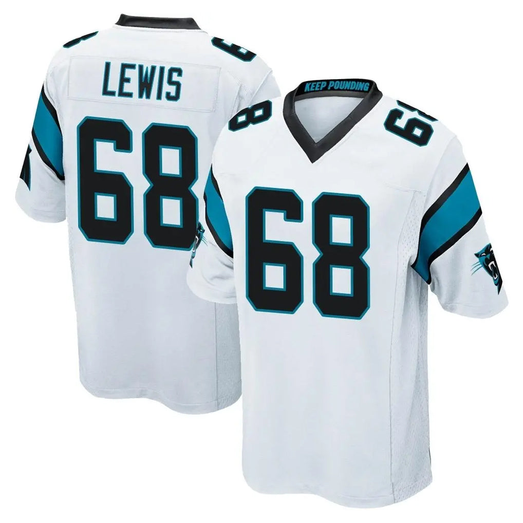 C.Panthers #68 Damien Lewis Player White Game CAdoa Stitched Jerseys
