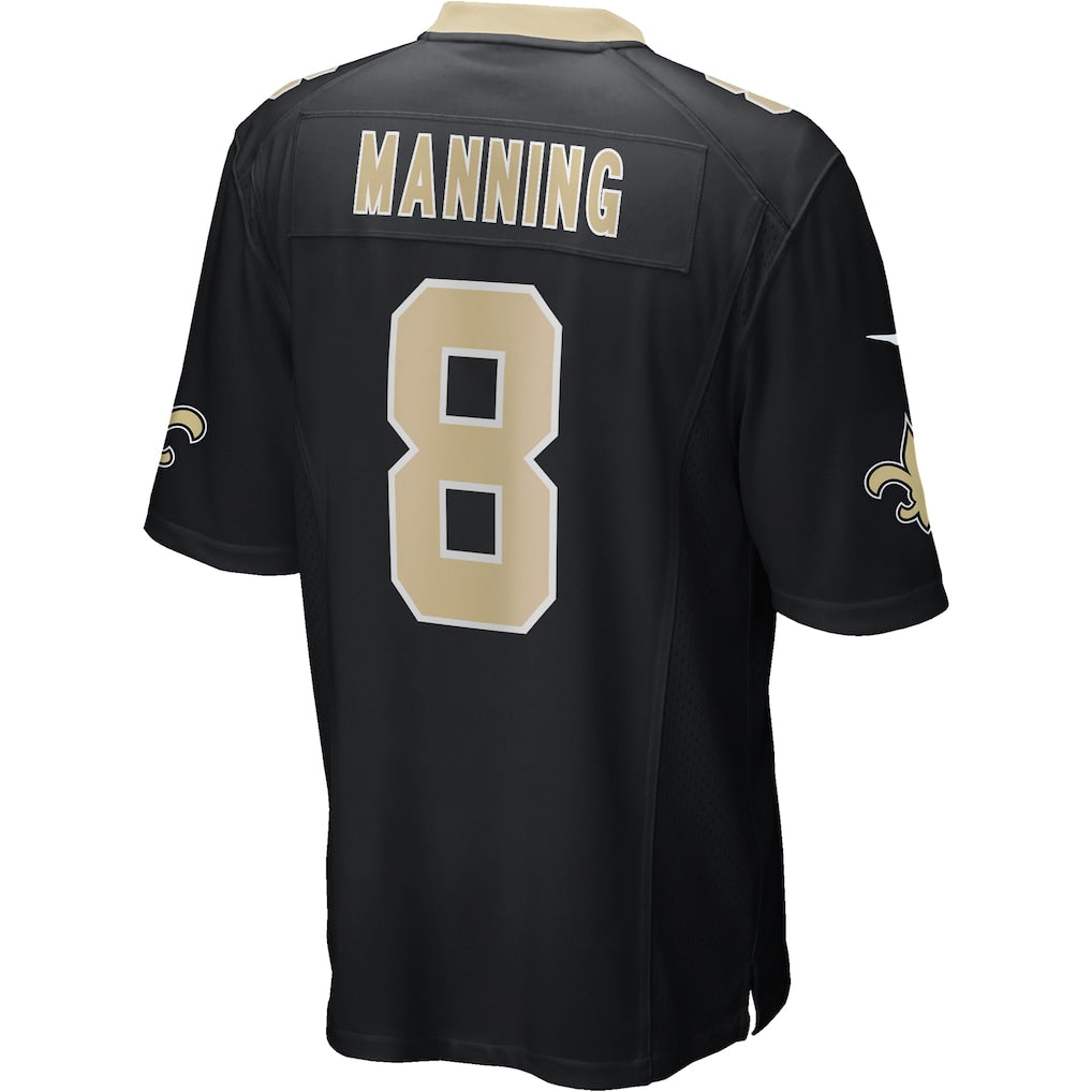 CAdoa NO.Saints #8 Archie Manning Black Game Retired Player Jersey