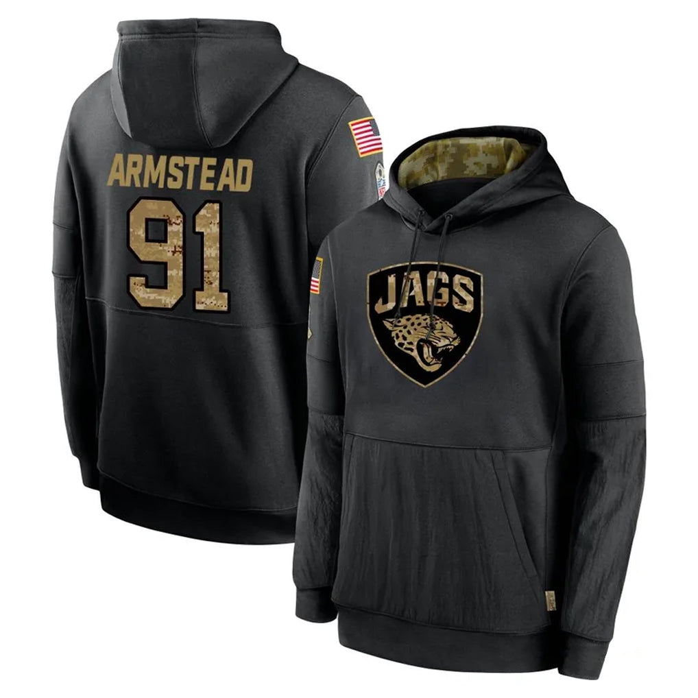 J.Jaguars #91 Arik Armstead Player Black Salute to Service Hoodies Limited Game CAdoa Stitched Jerseys