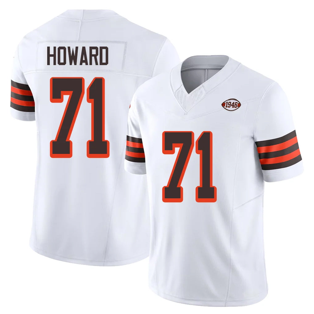 C.Browns #71 Tytus Howard Player White Limited Vapor F.U.S.E. Alternate Game CAdoa Stitched Jerseys