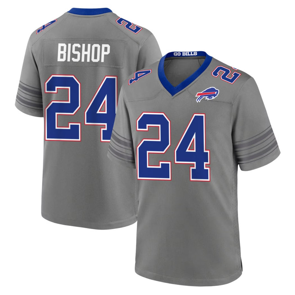 B.Bills #24 Cole Bishop Player Gray Nickel City Home Game CAdoa Stitched Jerseys