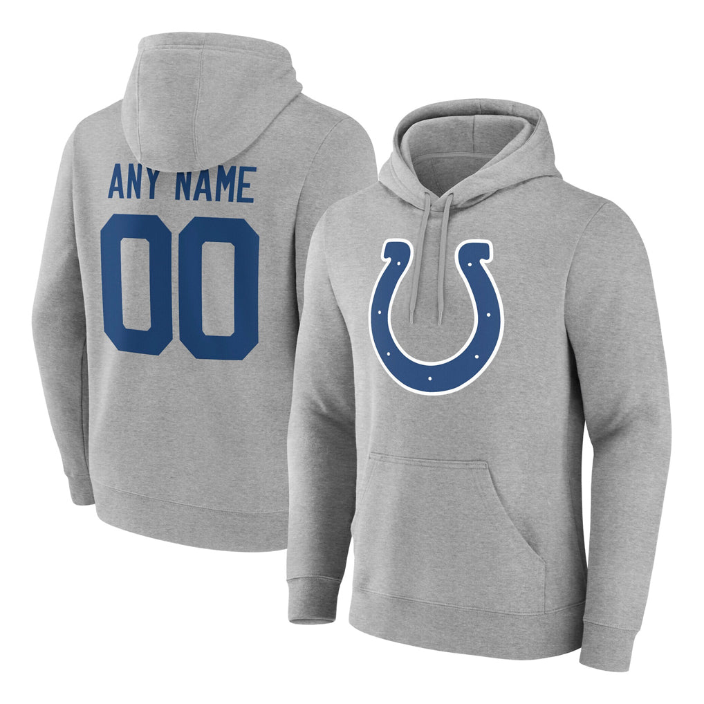 Custom IN.Colts Heather Gray Club Fleece Hoodie Limited Any Name & Numbers CAdoa Stitched Jerseys