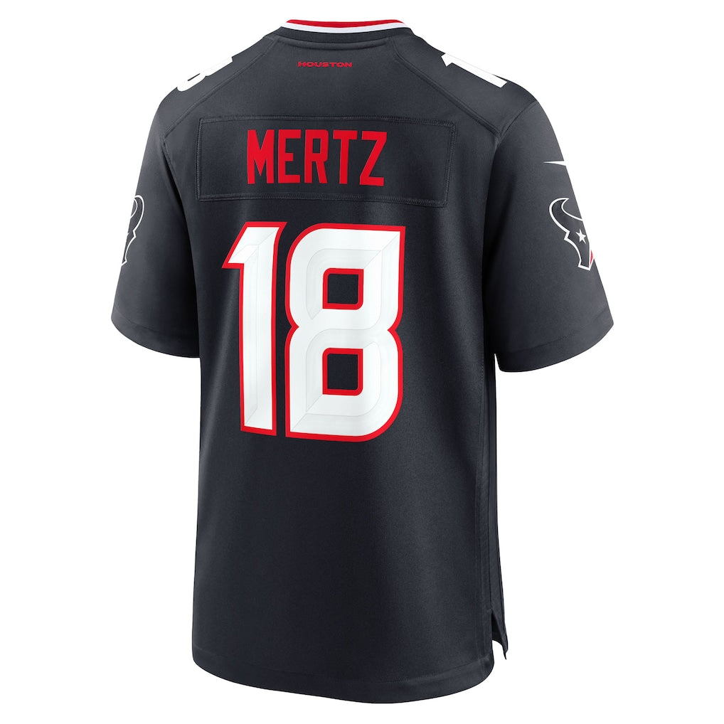 CAdoa H.Texans #18 Graham Mertz Navy Team Game Jersey