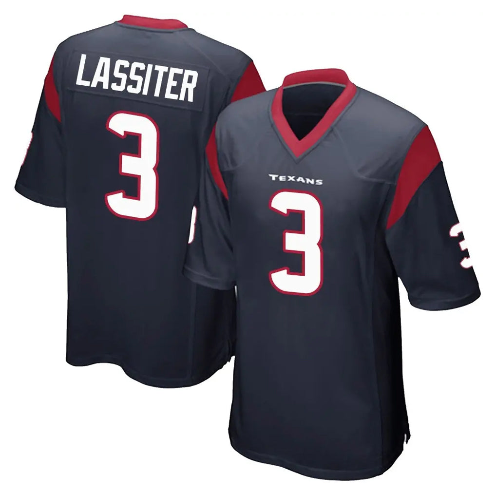 H.Texans #3 Kamari Lassiter Player Navy Home Game CAdoa Stitched Jerseys