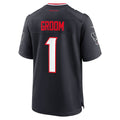 CAdoa H.Texans #1 Groom Navy Game Jersey