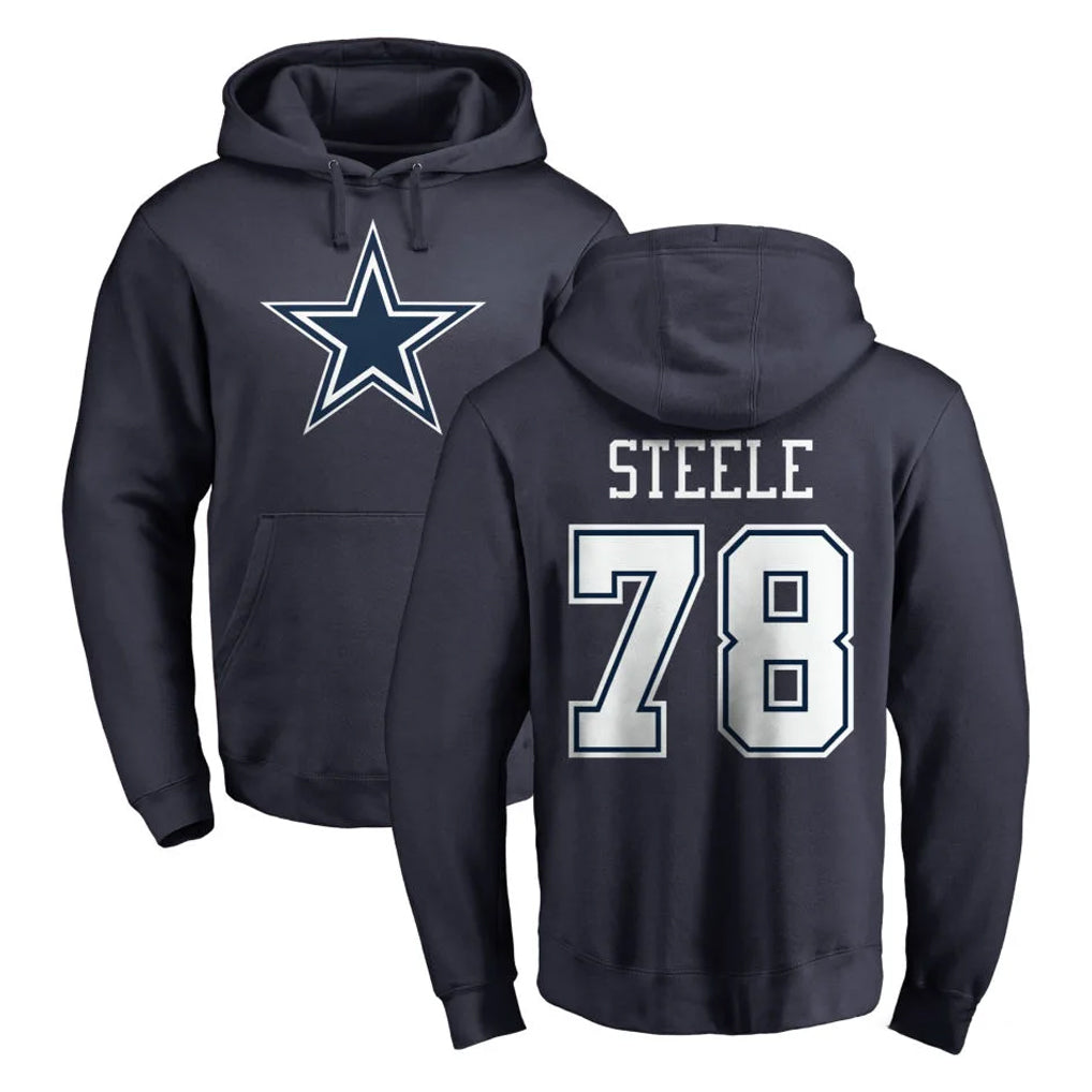 D.Cowboys #78 Terence Steele Player Navy Pullover Hoodies Limited CAdoa Stitched Jerseys