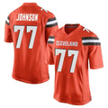 C.Browns #77 Zion Johnson Player Orange Home Game CAdoa Stitched Jerseys