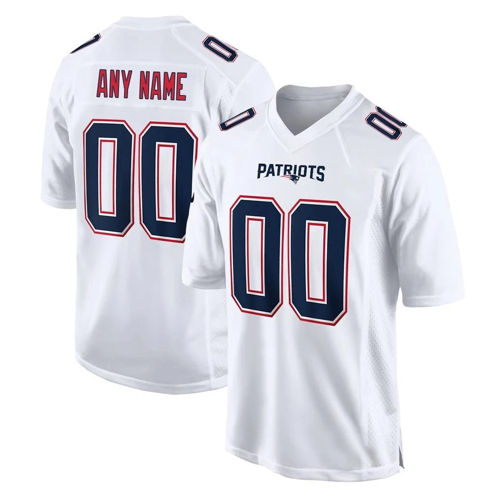Custom NE.Patriots White Fashion Limited Home Game Any Name & Numbers CAdoa Stitched Jerseys