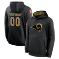 Custom LA.Rams Black Salute to Service Hoodies Limited Game Any Name & Numbers CAdoa Stitched Jerseys