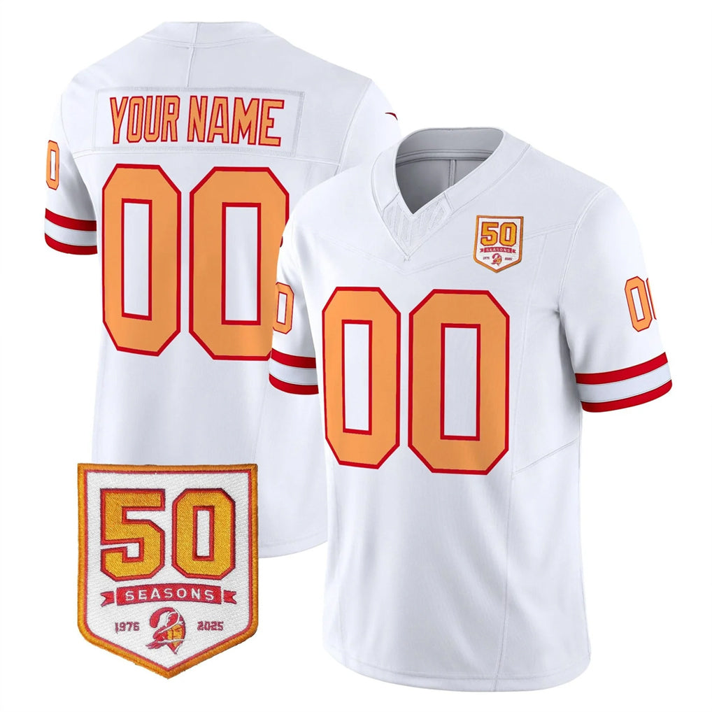 Custom TB.Buccaneers 76' White Limited 2026 Season Vapor F.U.S.E. Home Game Any Name & Numbers CAdoa Stitched Jerseys