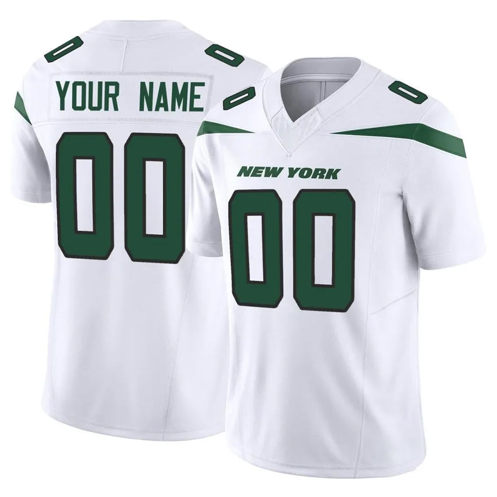 Custom NY.Jets White Limited Vapor F.U.S.E. Home Game Any Name & Numbers CAdoa Stitched Jerseys