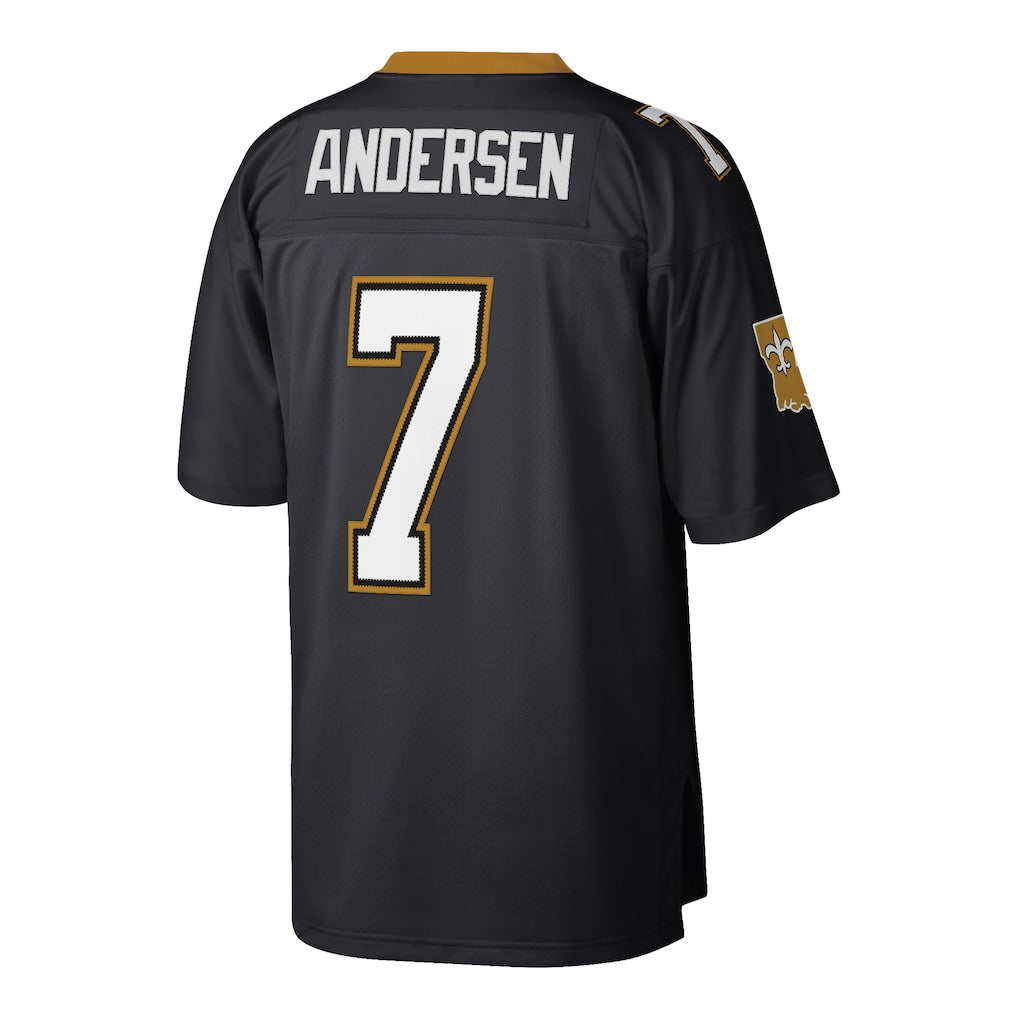 CAdoa NO.Saints #7 Morten Andersen Mitchell & Ness Black Retired Player Legacy Replica Jersey