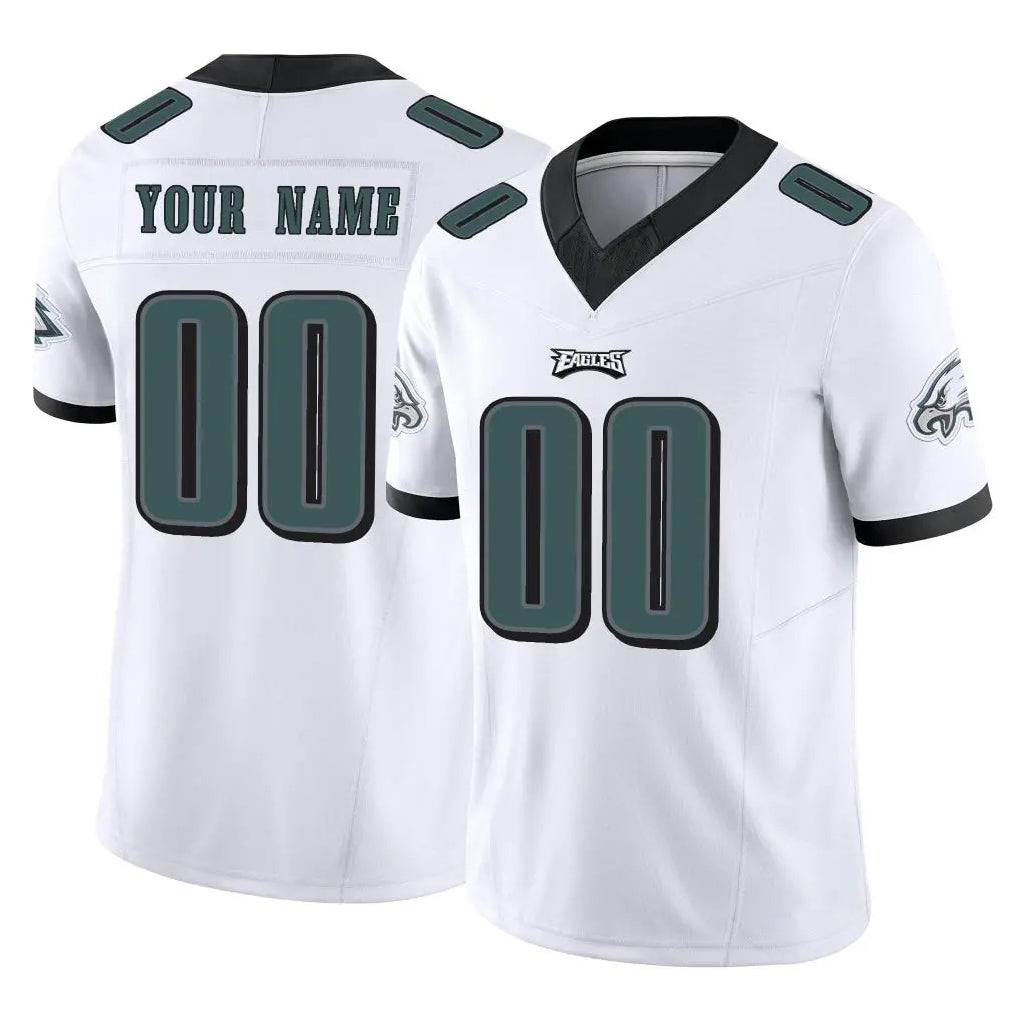 Custom P.Eagles White Limited Vapor F.U.S.E. Home Game Any Name & Numbers CAdoa Stitched Jerseys