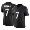 B.Ravens #7 Rashod Bateman Player Black Vapor F.U.S.E. Limited CAdoa Stitched Jerseys