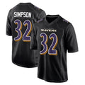 B.Ravens #32 Trenton Simpson Player Black Carbon Fashion Home Game CAdoa Stitched Jerseys