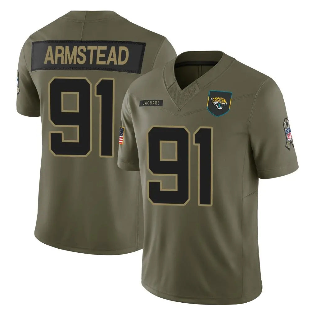 J.Jaguars #91 Arik Armstead Player Olive 2025 Salute To Service Limited Game CAdoa Stitched Jerseys