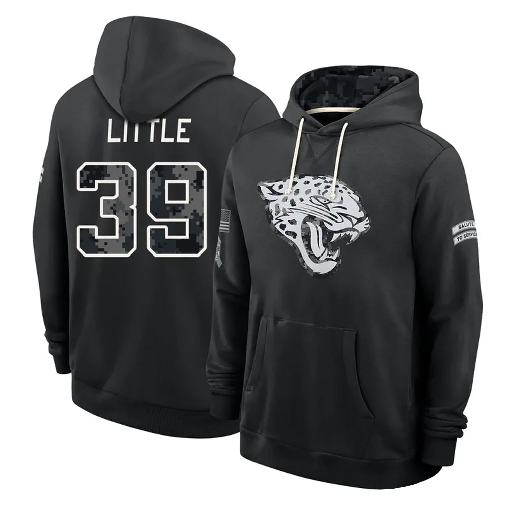 J.Jaguars #39 Cam Little Player 2026 Black Logo Pullover Hoodies Limited Game CAdoa Stitched Jerseys